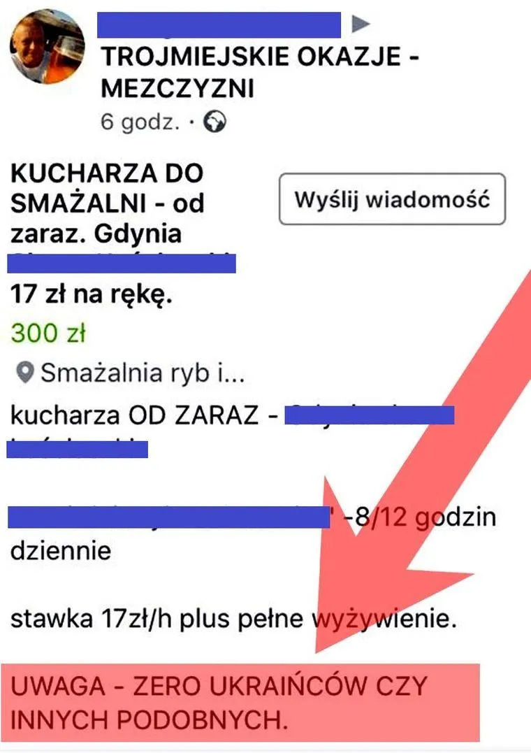 оголошення Польща скандал українці ресторан оголошення Польща скандал українці ресторан