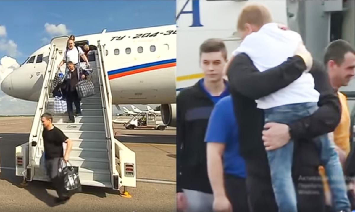 Как встречали освобожденных людей в Украине и в России: видеосравнение