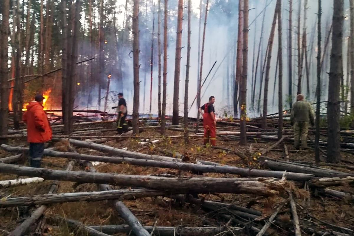 Пожежа за 50 кілометрів від Чорнобиля триває: фото і відео