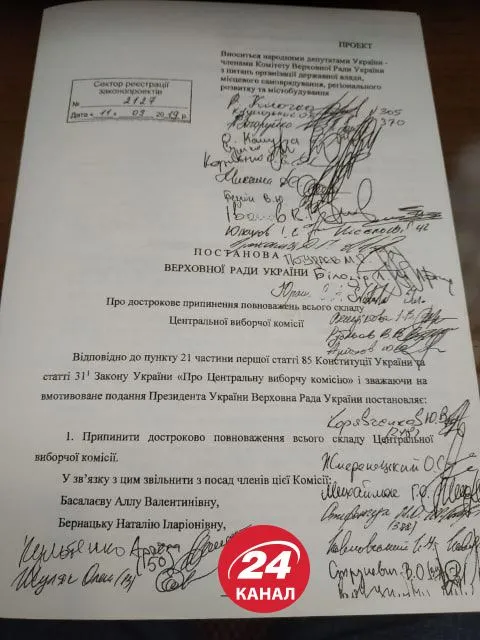 проект постанови про розпуск ЦВК