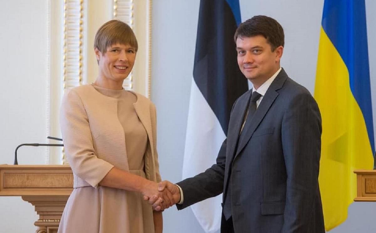 Разумков зустрівся з президенткою Естонії Кальюлайд: обговорили діджиталізацію реформ