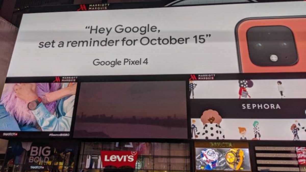 Ніякої таємниці: непредставлений Google Pixel 4 показали на Таймс-Сквер