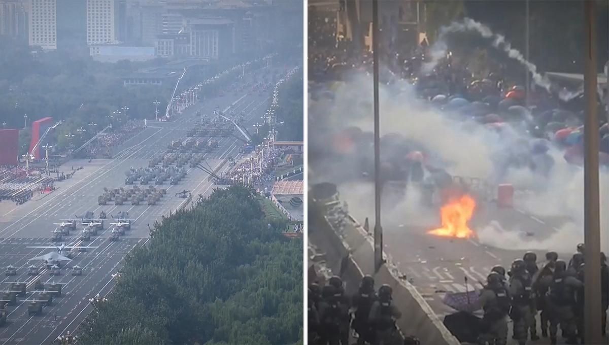 70-летие КНР: в Пекине провели масштабный военный парад, в Гонконге продолжаются протесты: видео