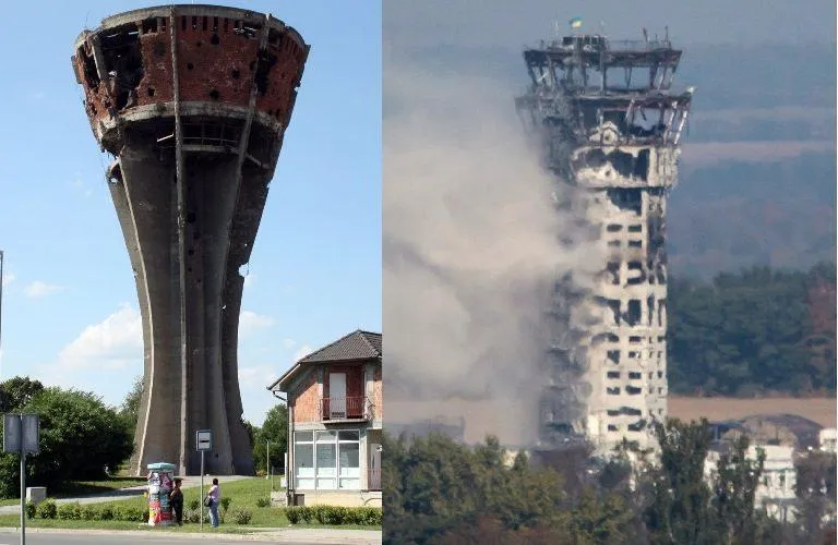 вуковарська водонапірна башта та аеропорт донецьк