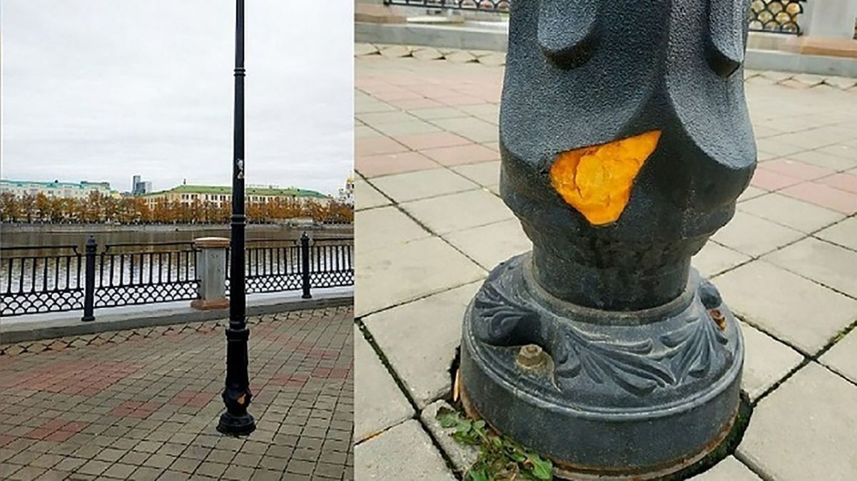 Це так по-російськи: у Єкатеринбурзі встановили пластикові ліхтарі
