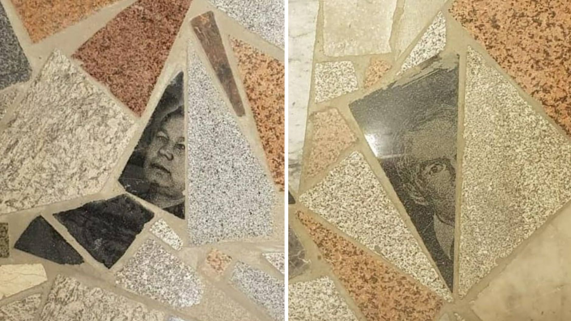 Підлога з надгробків і з портретами померлих з'явилася у торговому центрі: фото, відео  