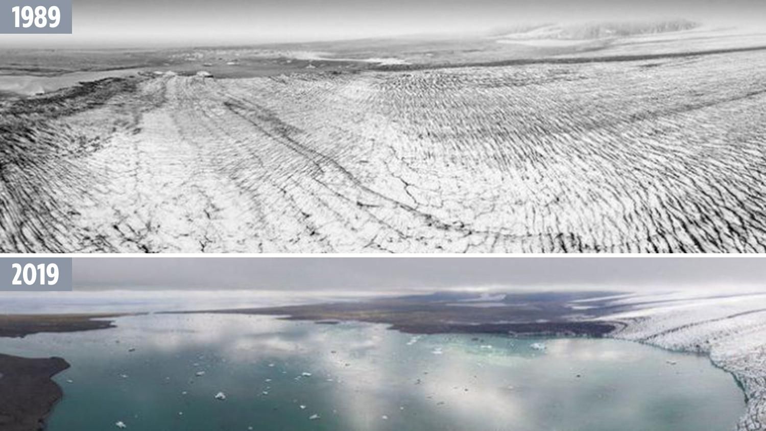 Як помирають льодовики: приголомшливі фото 30-річної давнини та сьогодення 