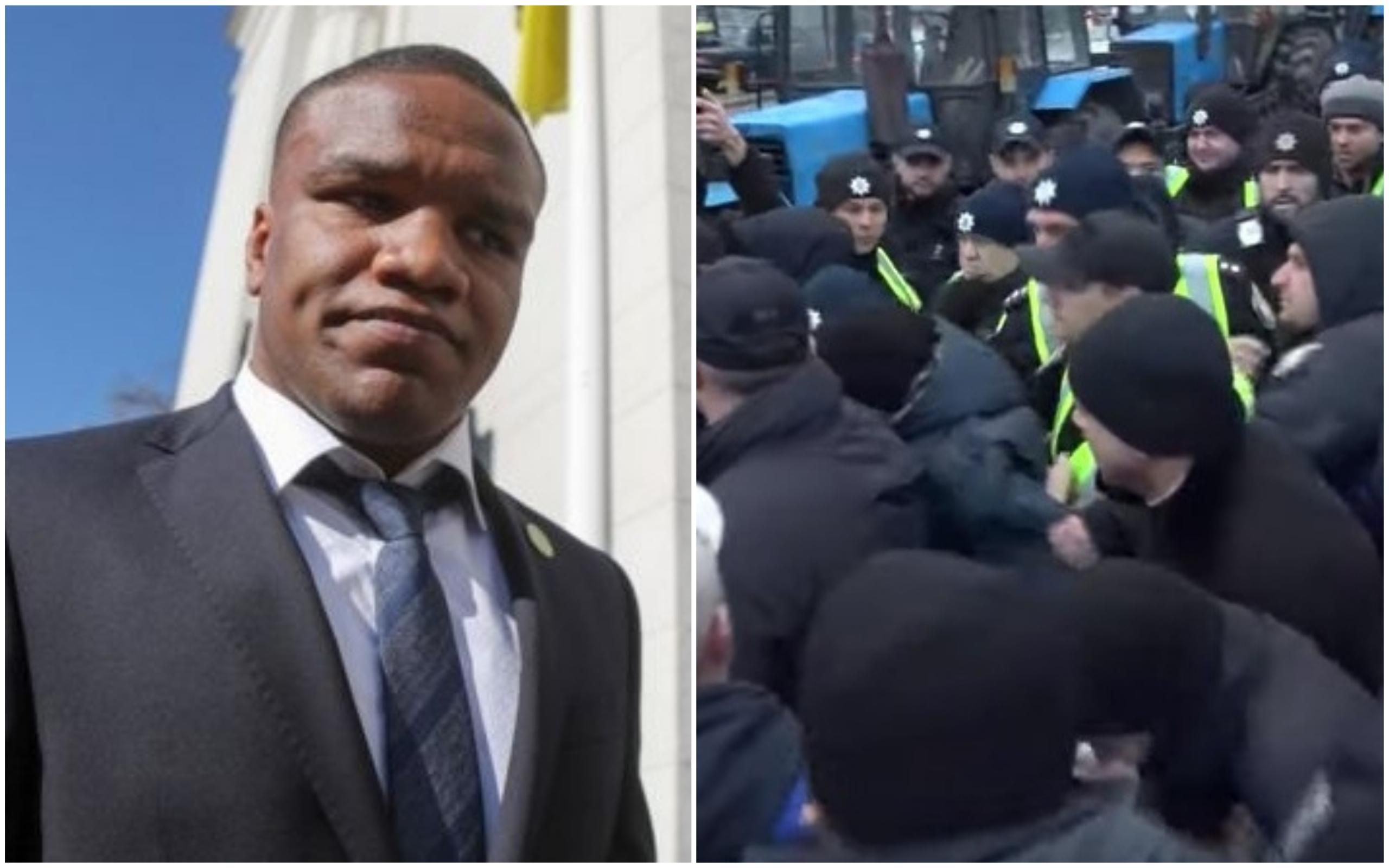 Мітингувальники напали на депутата "Слуги народу" Беленюка під Радою: відео