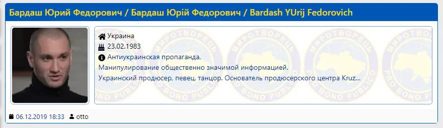 Юрій Бардаш потрапив до 