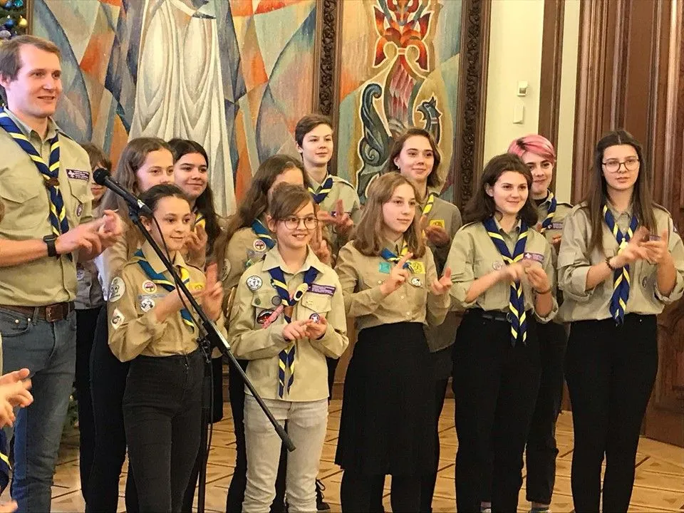Скаути співали пісні для Президента України Скаути співали пісні для Президента України