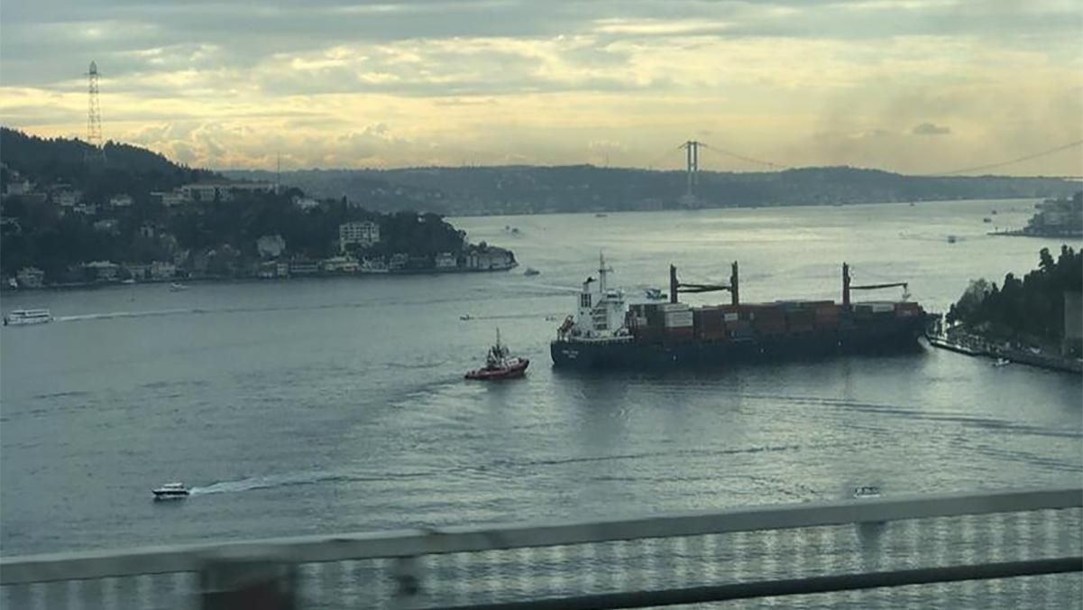 Аварія в Босфорі – відео як судно врізалося в берег 27.12.2019