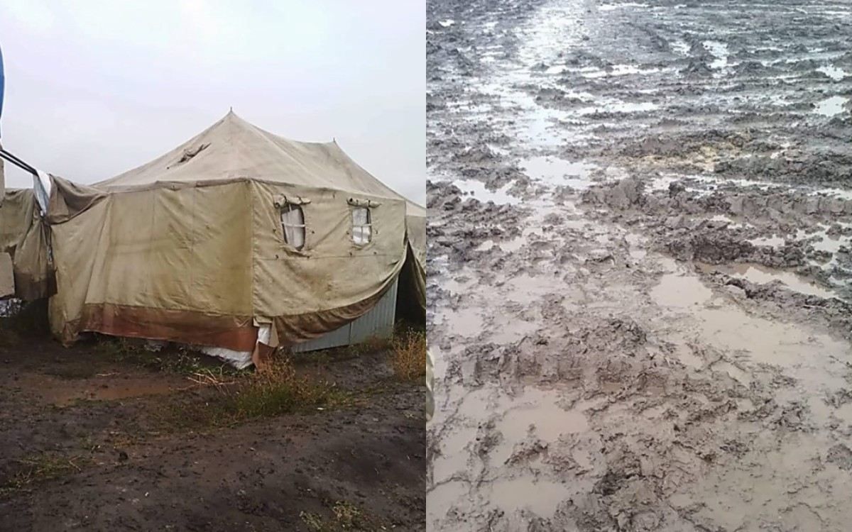 Багнюка та вода по коліна: шокуючі кадри з військового полігону "Широкий Лан" Багнюка та вода по коліна: шокуючі кадри з військового полігону "Широкий Лан"