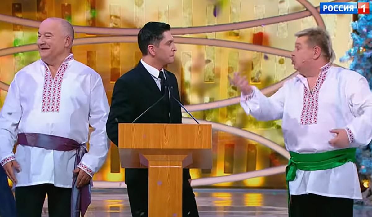 У Росії показали недолугу пародію на Зеленського з його двійником: відео У Росії показали недолугу пародію на Зеленського з його двійником: відео