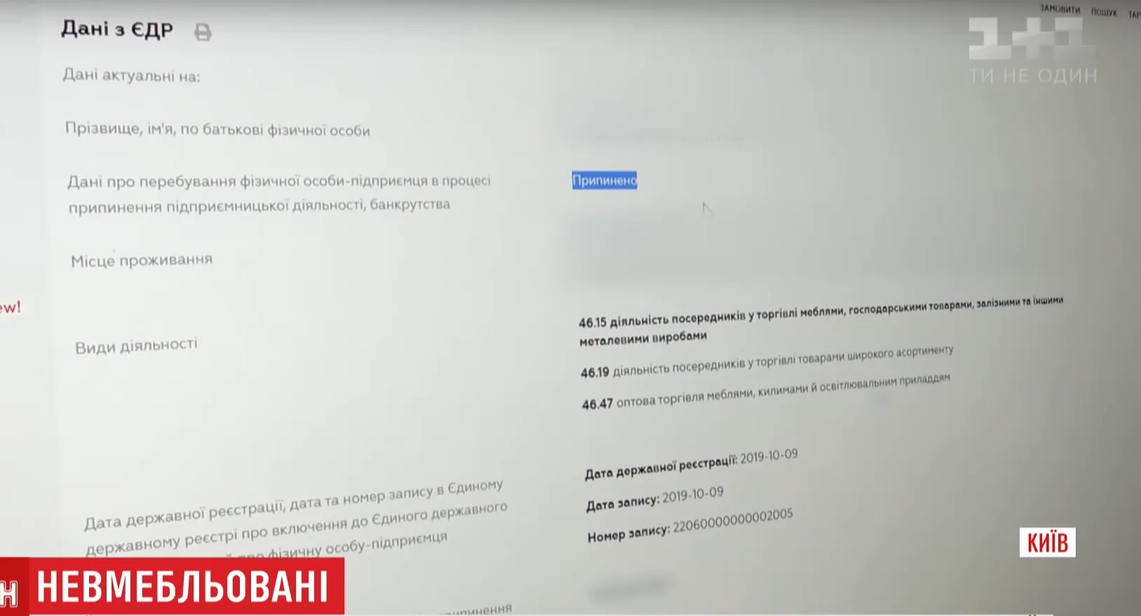 Дані ЄДР Дані ЄДР