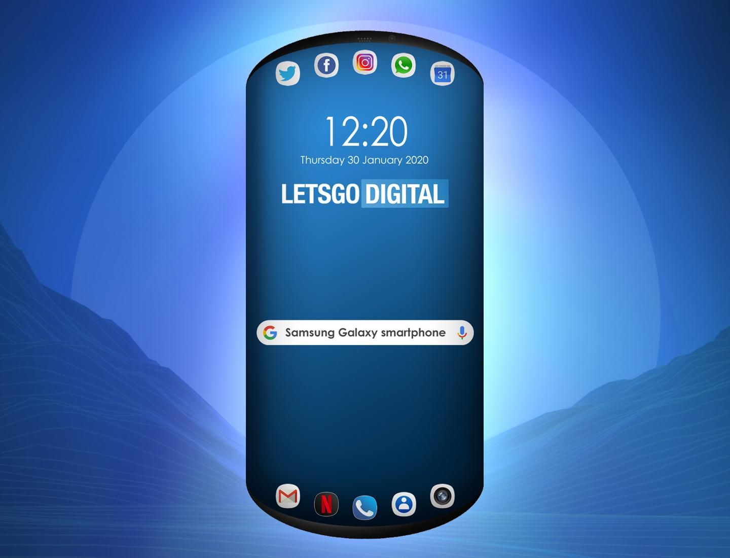 Samsung запатентовала футуристический смартфон с овальным экраном