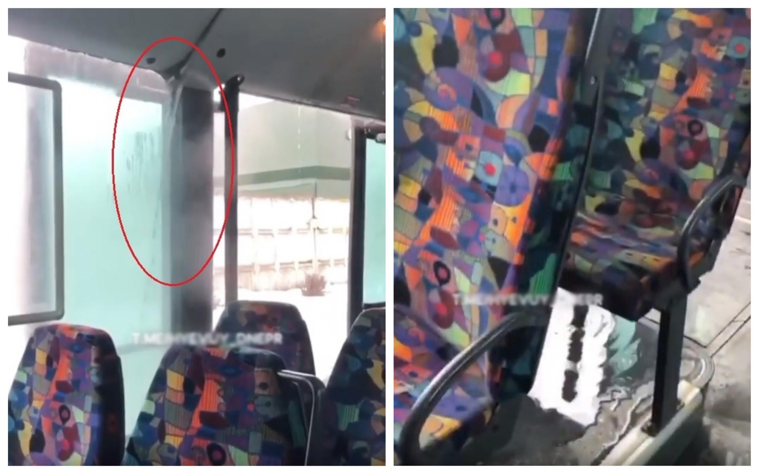 Гаряча вода полилась з даху маршрутки у Дніпрі 13 лютого 2020 - відео Гаряча вода полилась з даху маршрутки у Дніпрі 13 лютого 2020 - відео