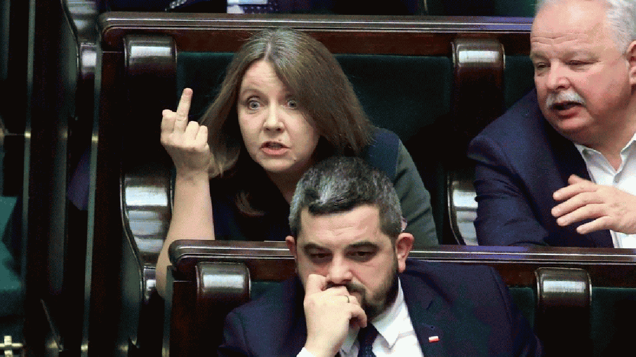 В Польше депутат показала нецензурный жест оппозиции: фото