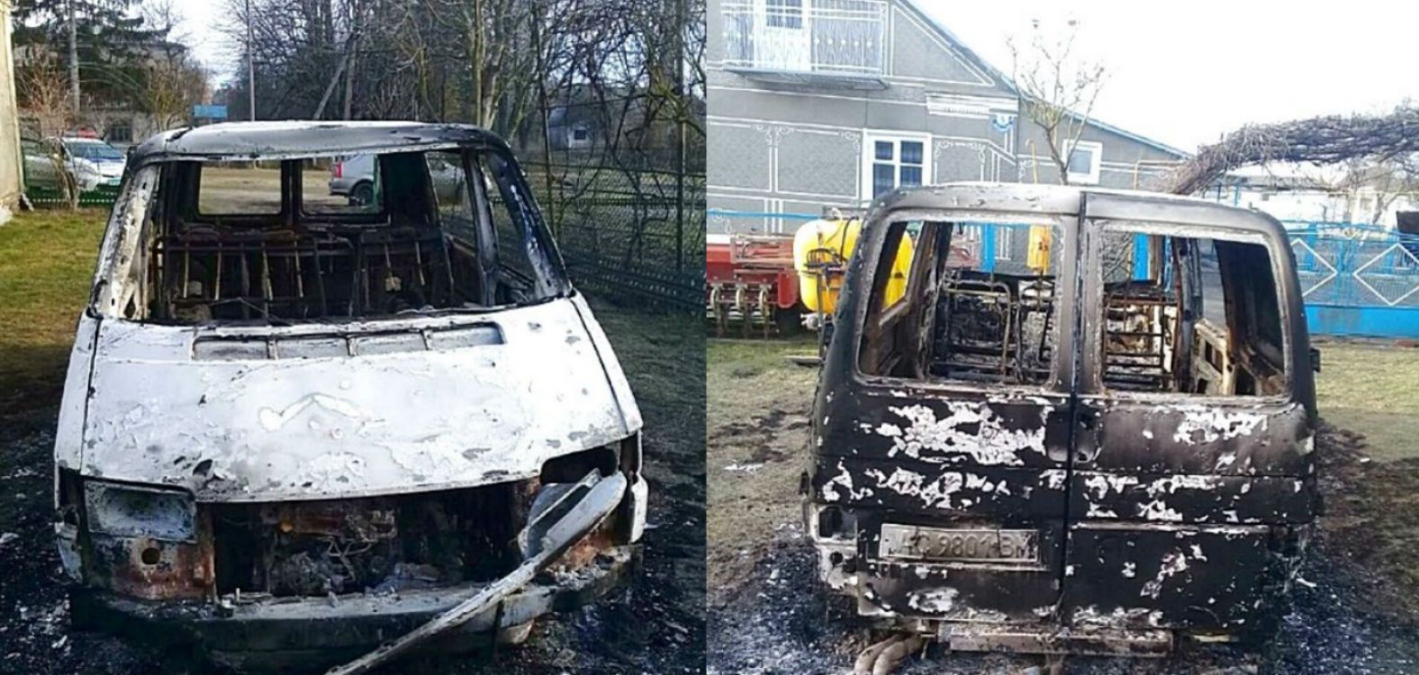 Священнику ПЦУ вщент спалили авто на Волині: фото, відео