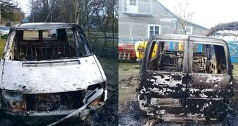 Священнику ПЦУ дотла сожгли авто на Волыни: фото, видео