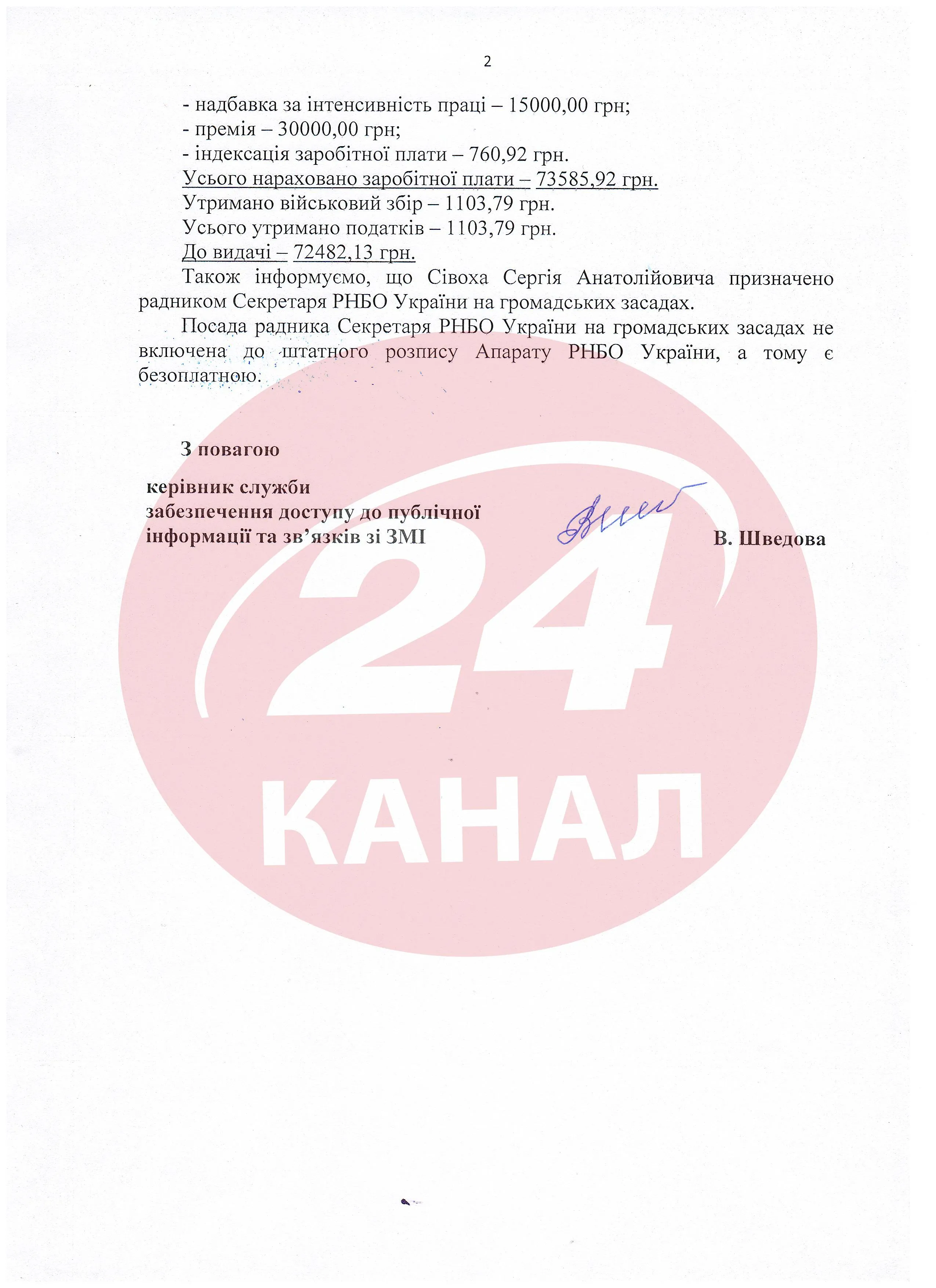 Зарплата у РНБО Зарплата у РНБО