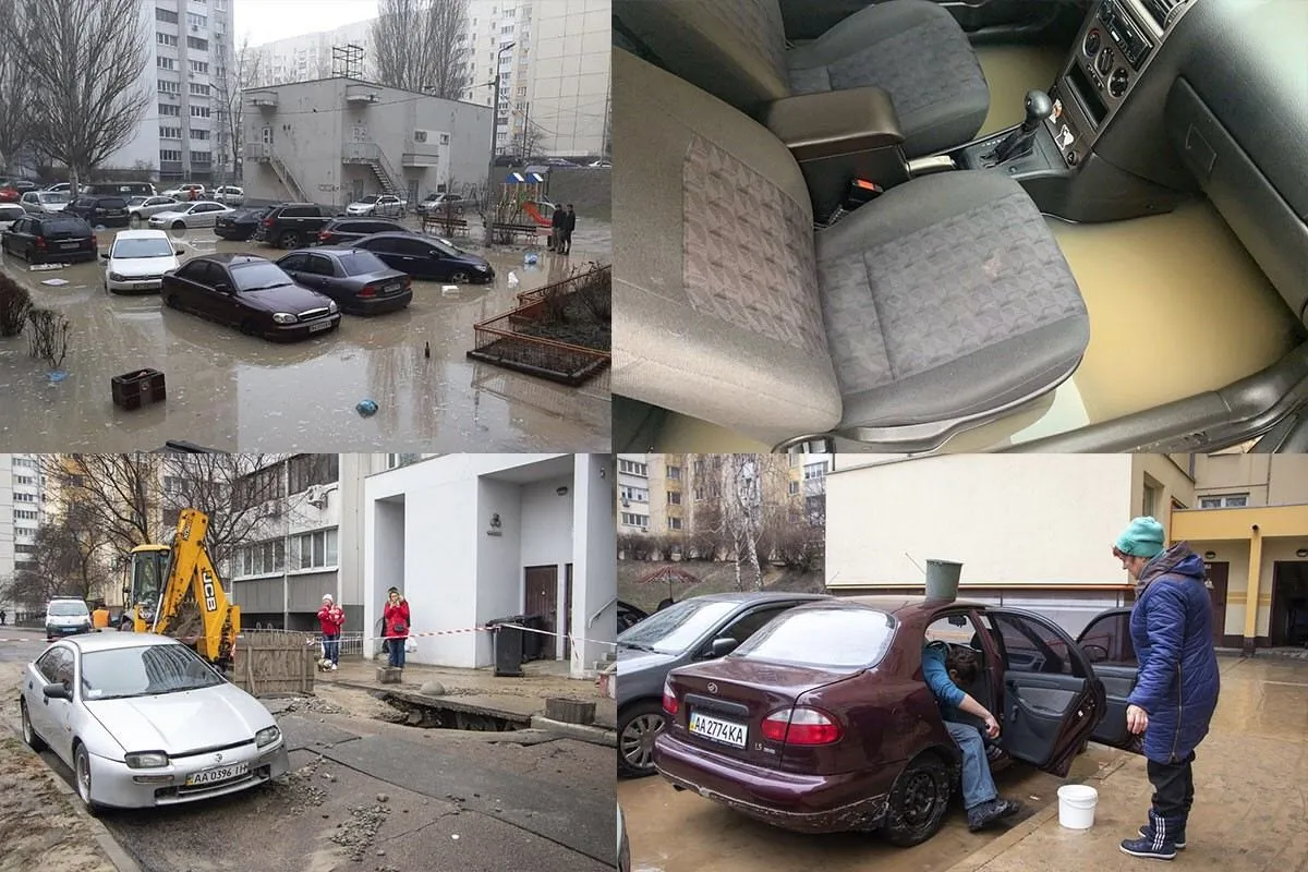 у києві затопило вулицю автомобілі у воді у києві затопило вулицю автомобілі у воді