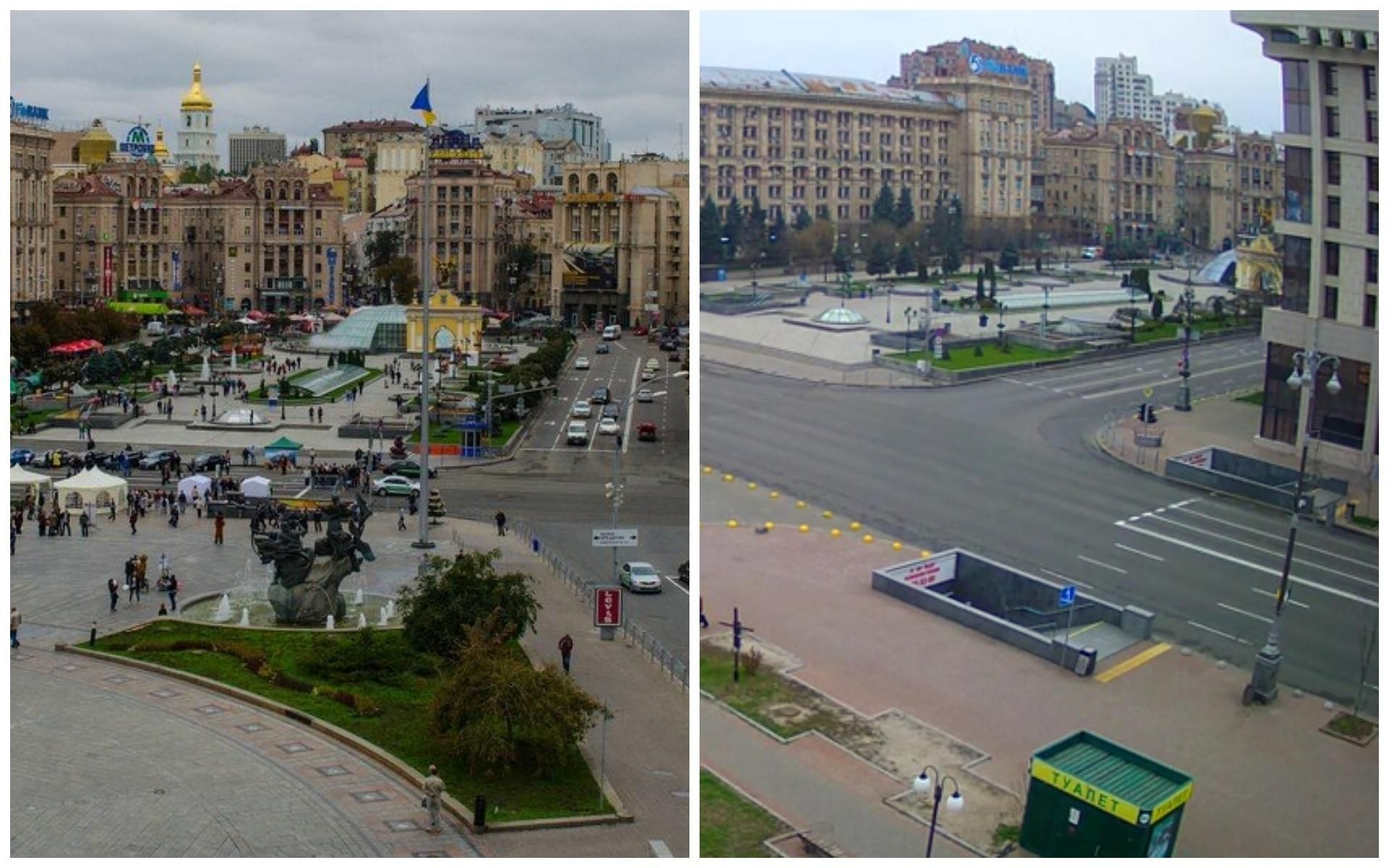 Города Украины до и во время карантина Города Украины до и во время карантина