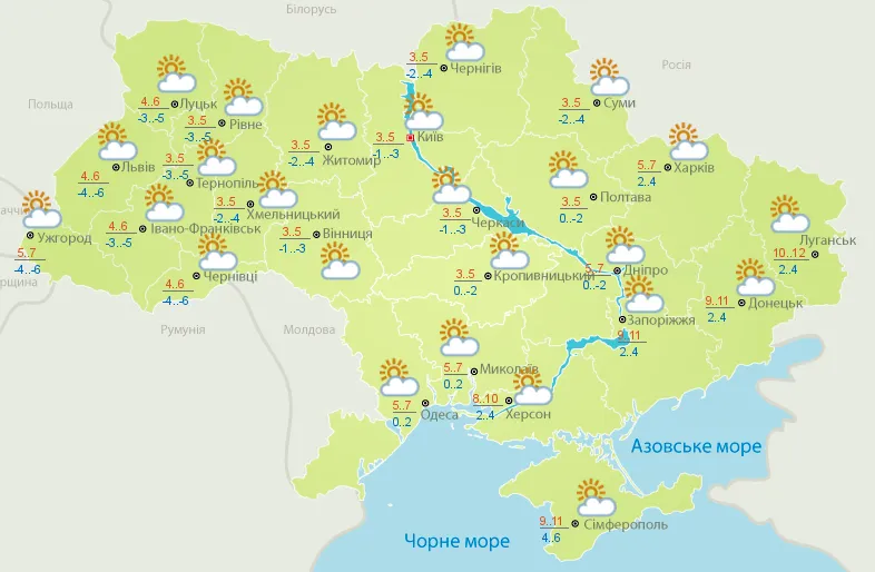 Прогноз погоди на 31 березня Прогноз погоди на 31 березня