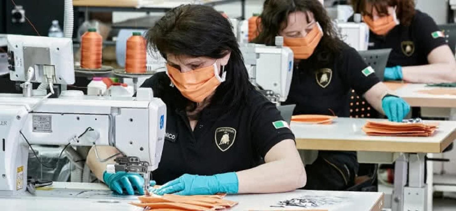 Завод Lamborghini в Італії перейшов на виробництво медичних масок: фото