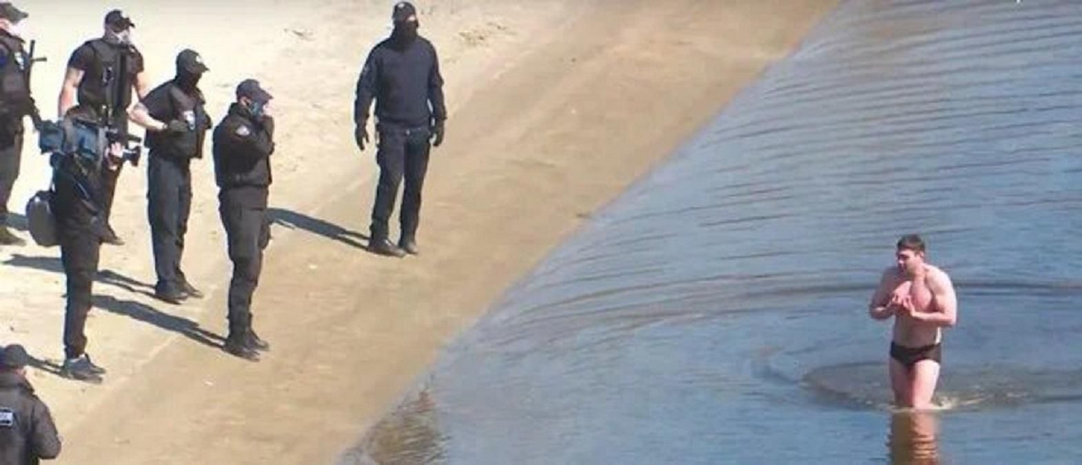 Мужчина переплыл Днепр в Гидропарке на карантине: получил ли он штраф