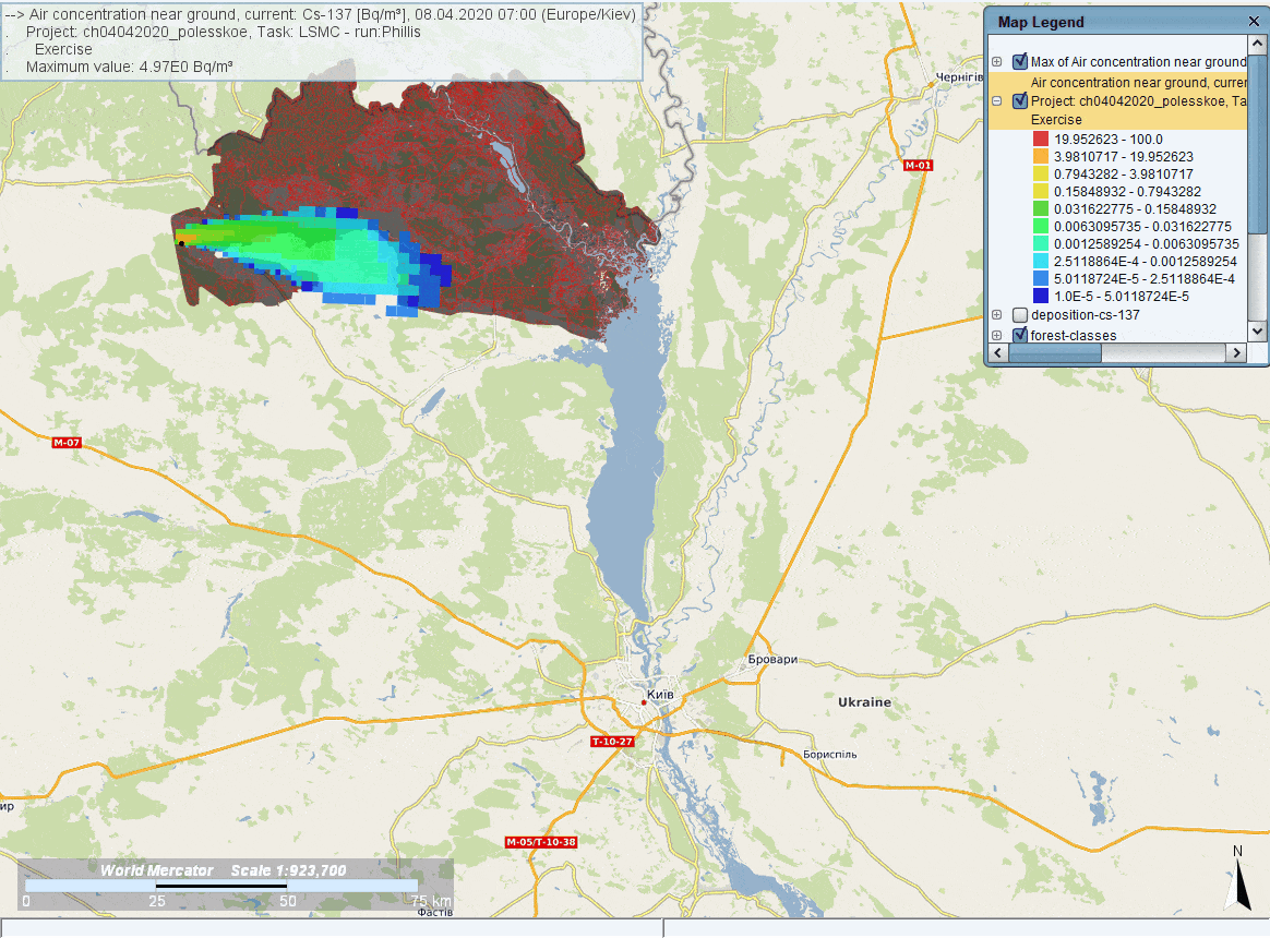 Забрудненна хмара, Чорнобиль пожежа, ДСНС, Київщина Забрудненна хмара, Чорнобиль пожежа, ДСНС, Київщина