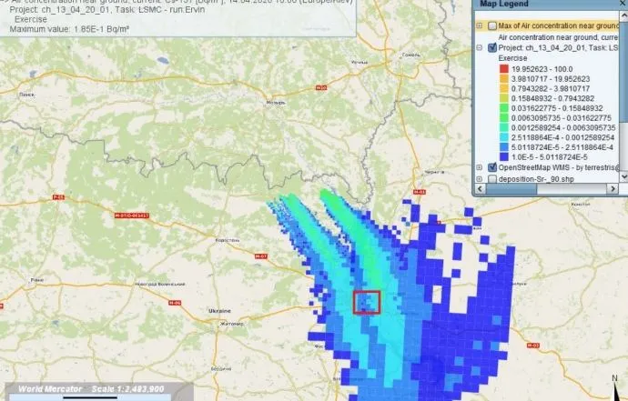 Карта дим Чорнбиль пожежі Карта дим Чорнбиль пожежі