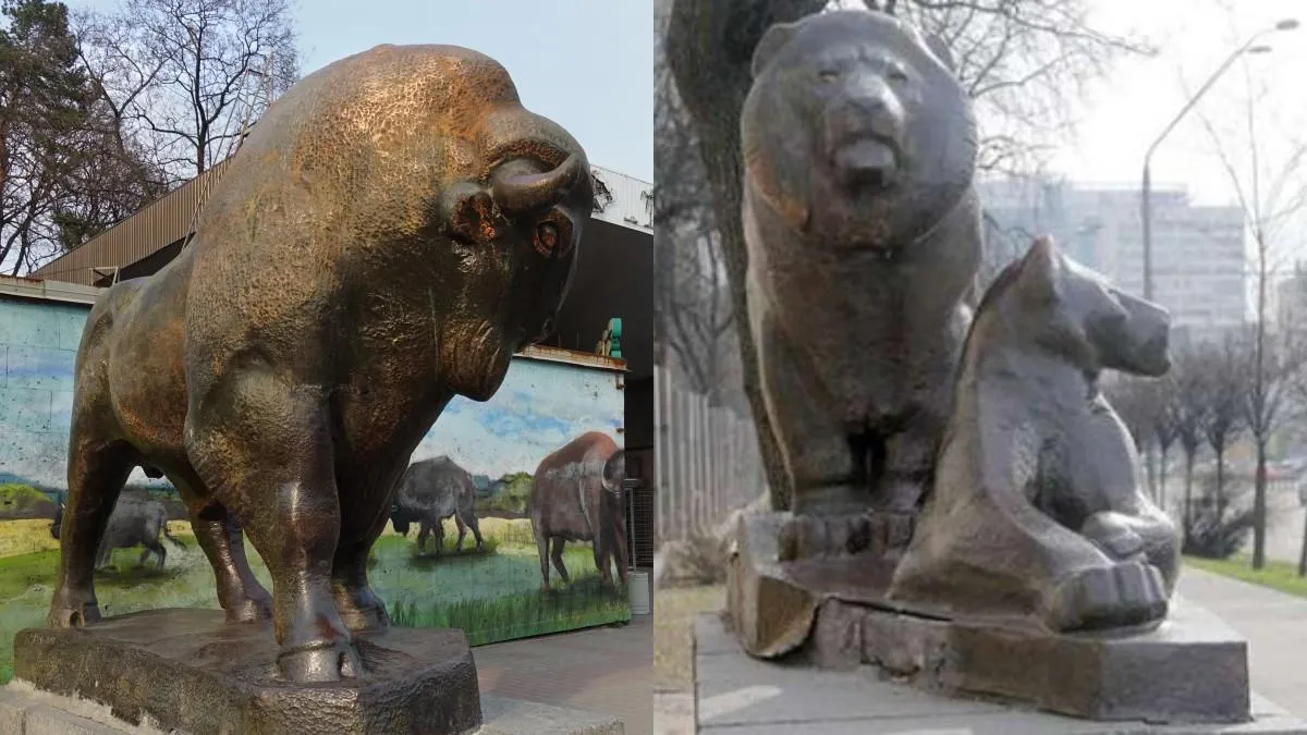 Лев бізон скульптури зоопарк Київ