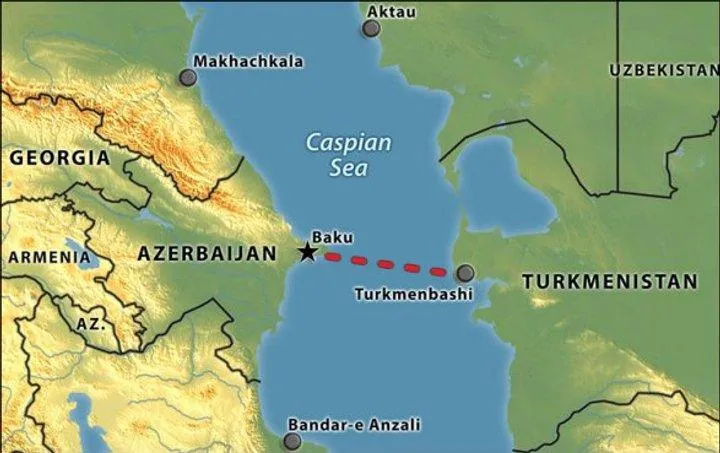 Схема Транскаспійського газопровод Схема Транскаспійського газопровод