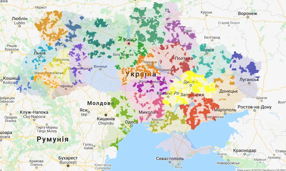 ОТГ в україні, карта
