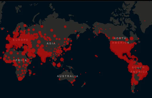 Коронавірус, COVID-19, світ, число хворих, кількість випадків, Джон Гопкінс Коронавірус, COVID-19, світ, число хворих, кількість випадків, Джон Гопкінс