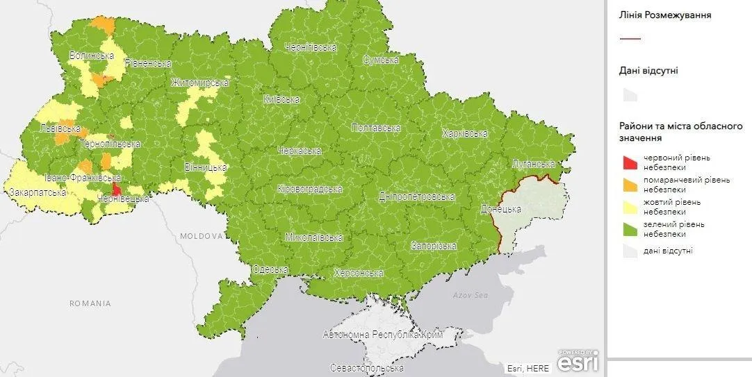 поділ України на зони