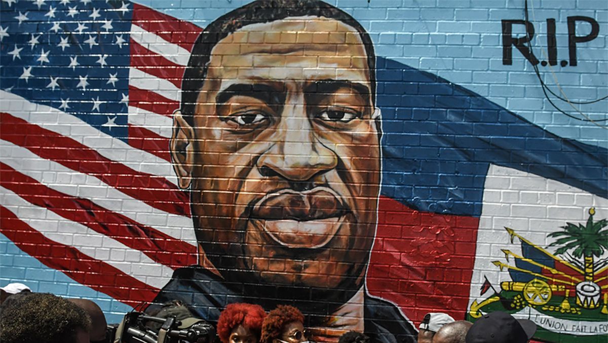 Меморіальний портрет Джорджа Флойда у Брукліні Меморіальний портрет Джорджа Флойда у Брукліні