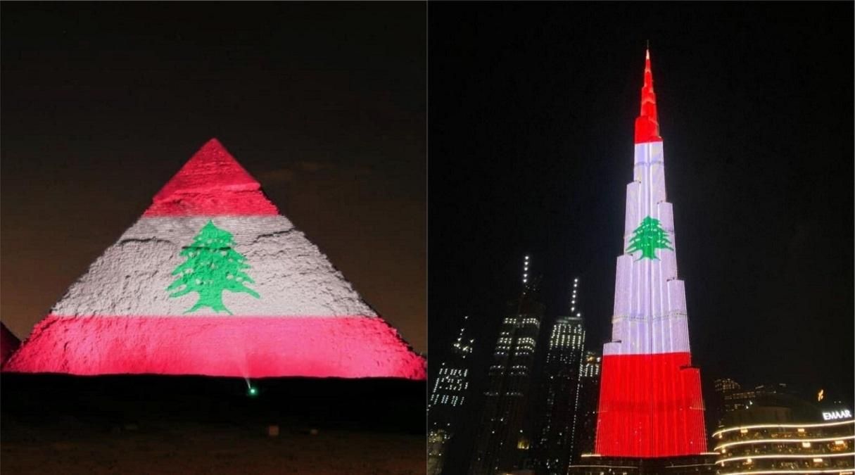 Масштабні вибухи в Бейруті: символи Єгипту й ОАЕ засяяли прапором Лівану – відео, фото Масштабні вибухи в Бейруті: символи Єгипту й ОАЕ засяяли прапором Лівану – відео, фото