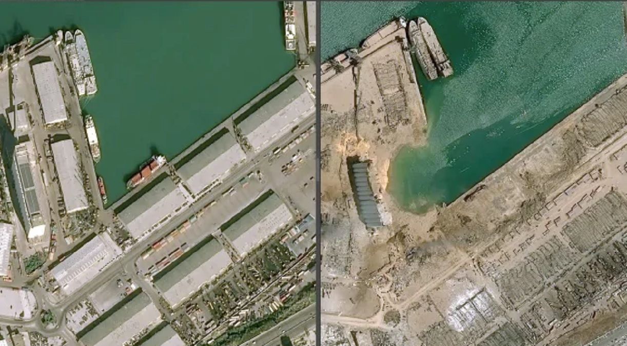 Вибухи в Бейруті: супутникові фото зруйнованого порту