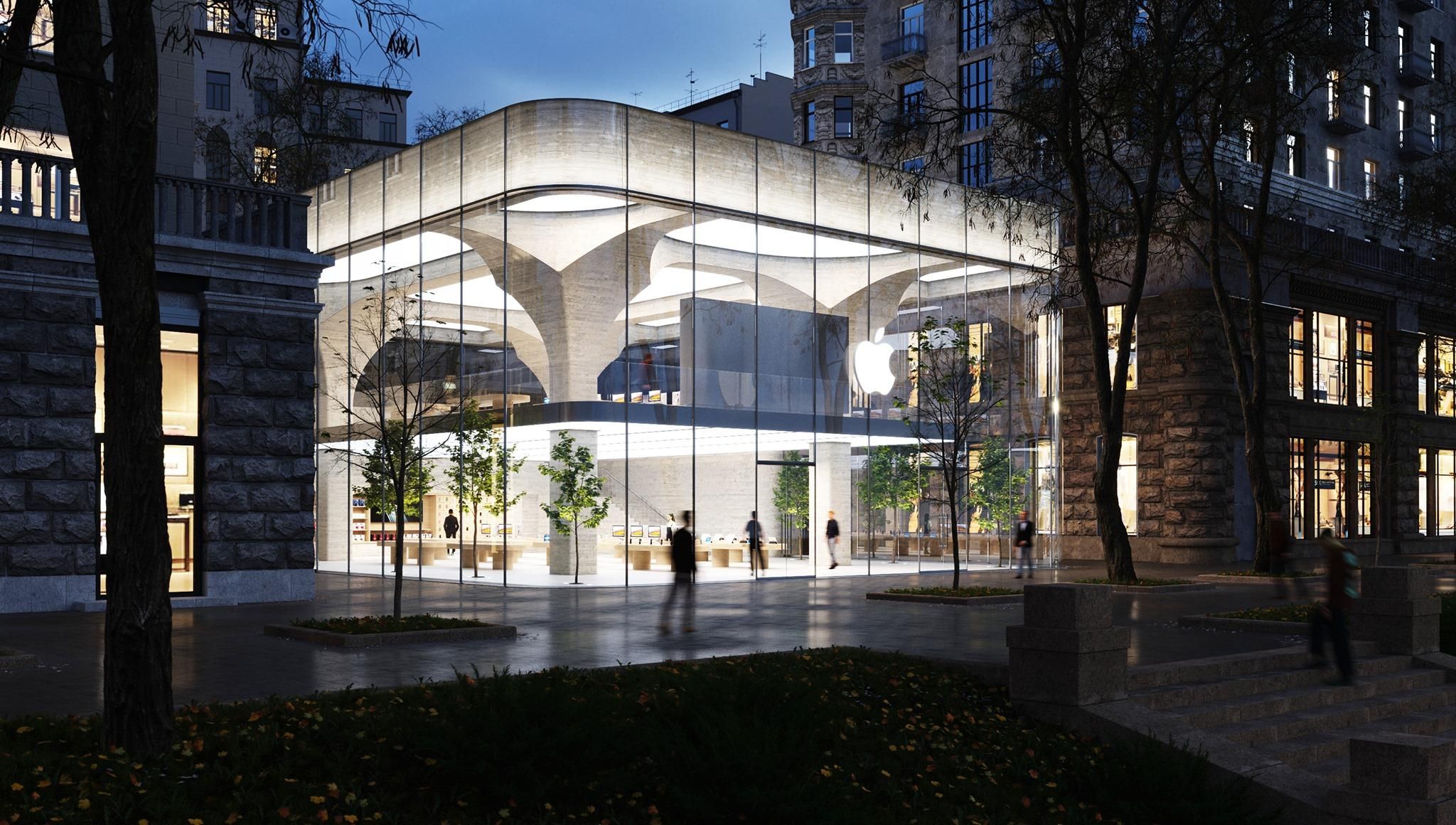 Apple Store Kyiv: разработали концепт украинских архитекторов