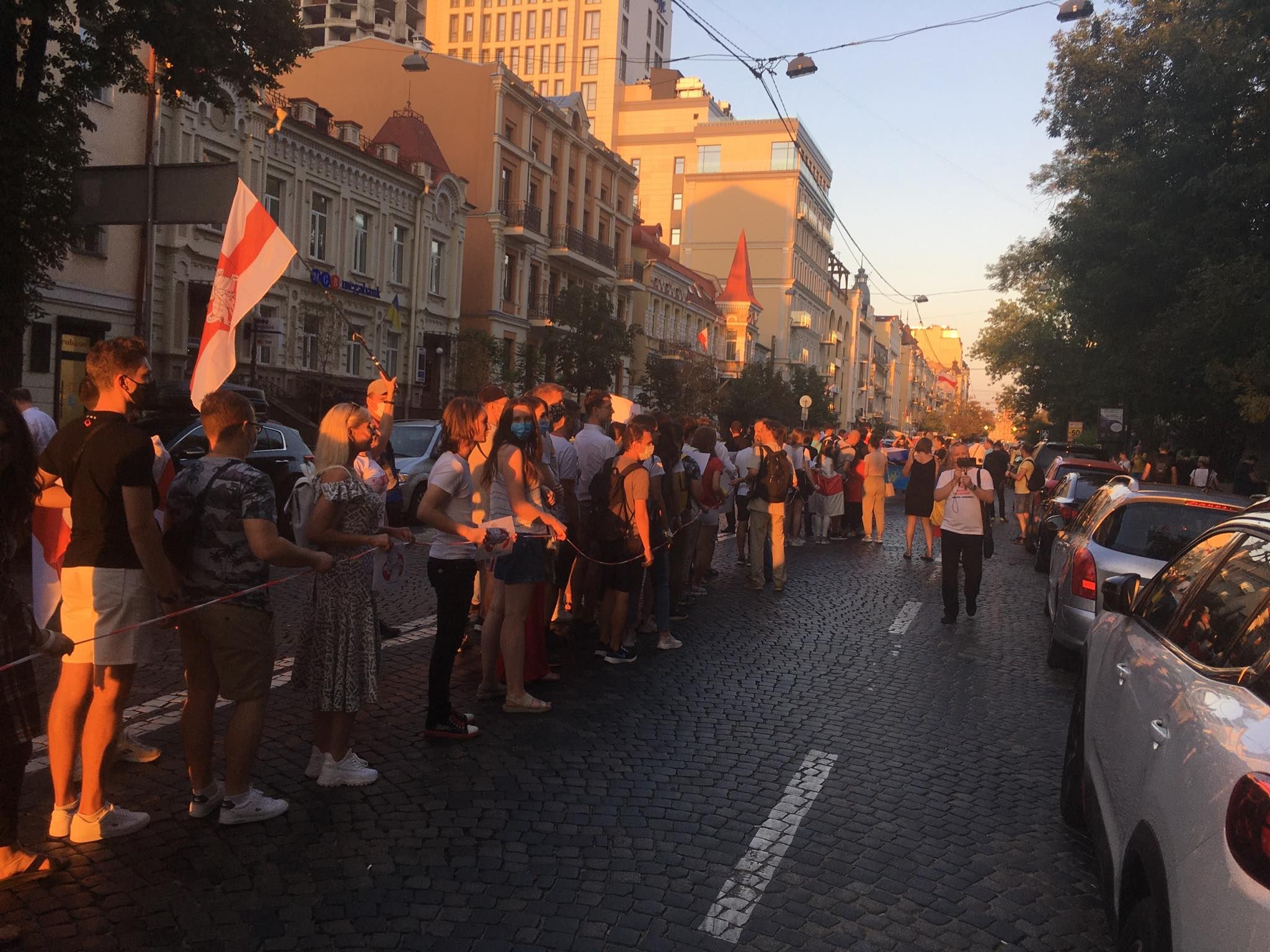 Акция солидарности с Беларусью в Киеве Акция солидарности с Беларусью в Киеве
