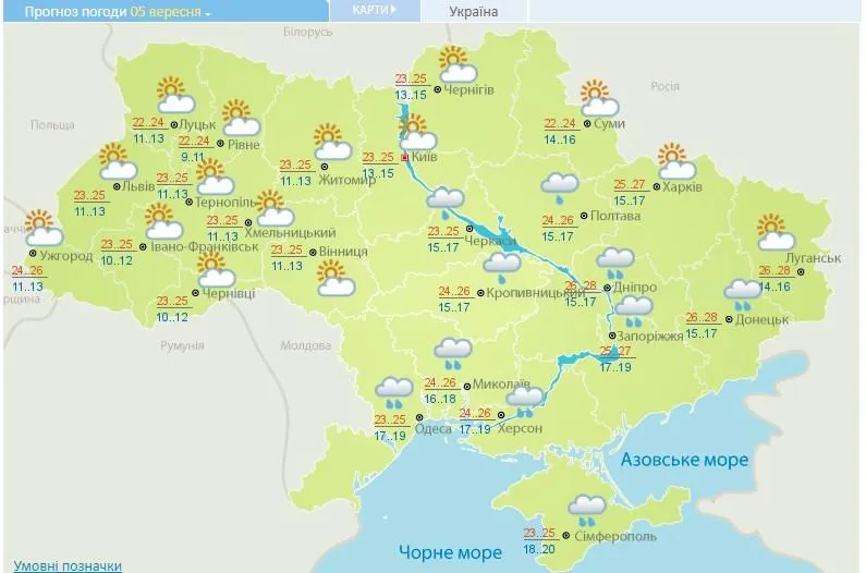 погода на 5 вересня погода на 5 вересня
