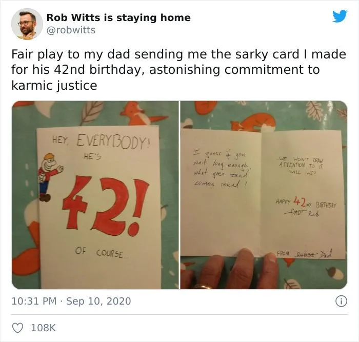 Чоловік отримав жартівливу листівку, яку сам створив 28 років тому Чоловік отримав жартівливу листівку, яку сам створив 28 років тому