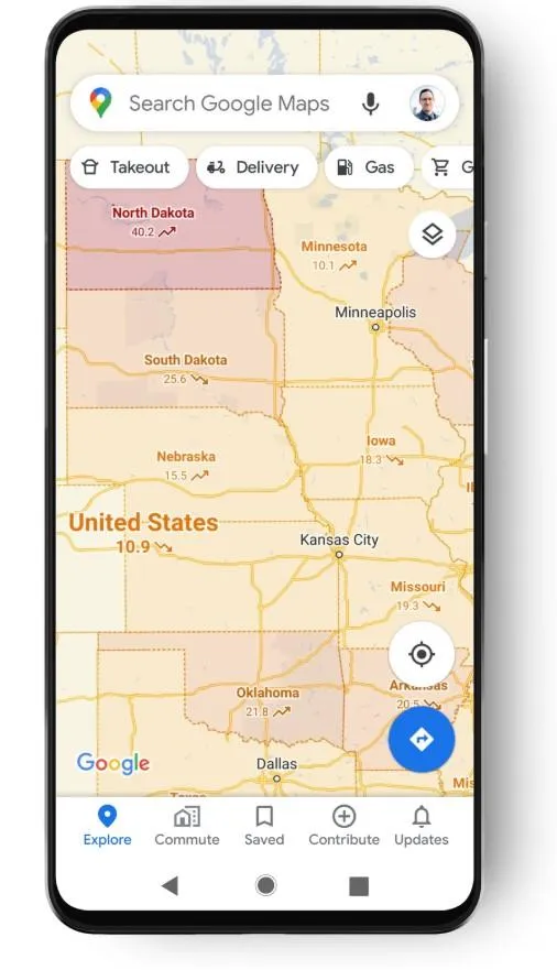 Google Maps показуватиме кількість заражень Covid-19