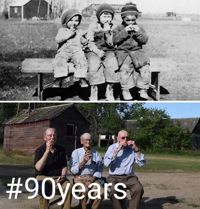 Знімки з різницею у 90 років 