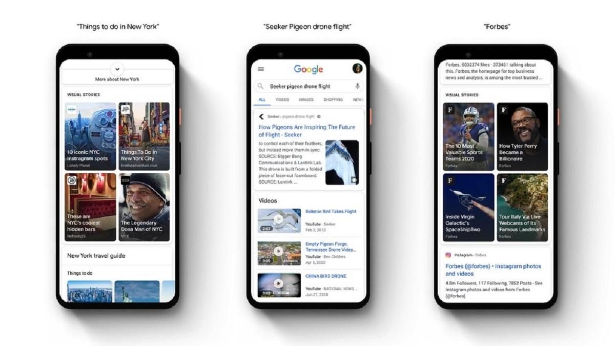 Google представила Web Stories – новый сервис формат продвижения контента сайтов
