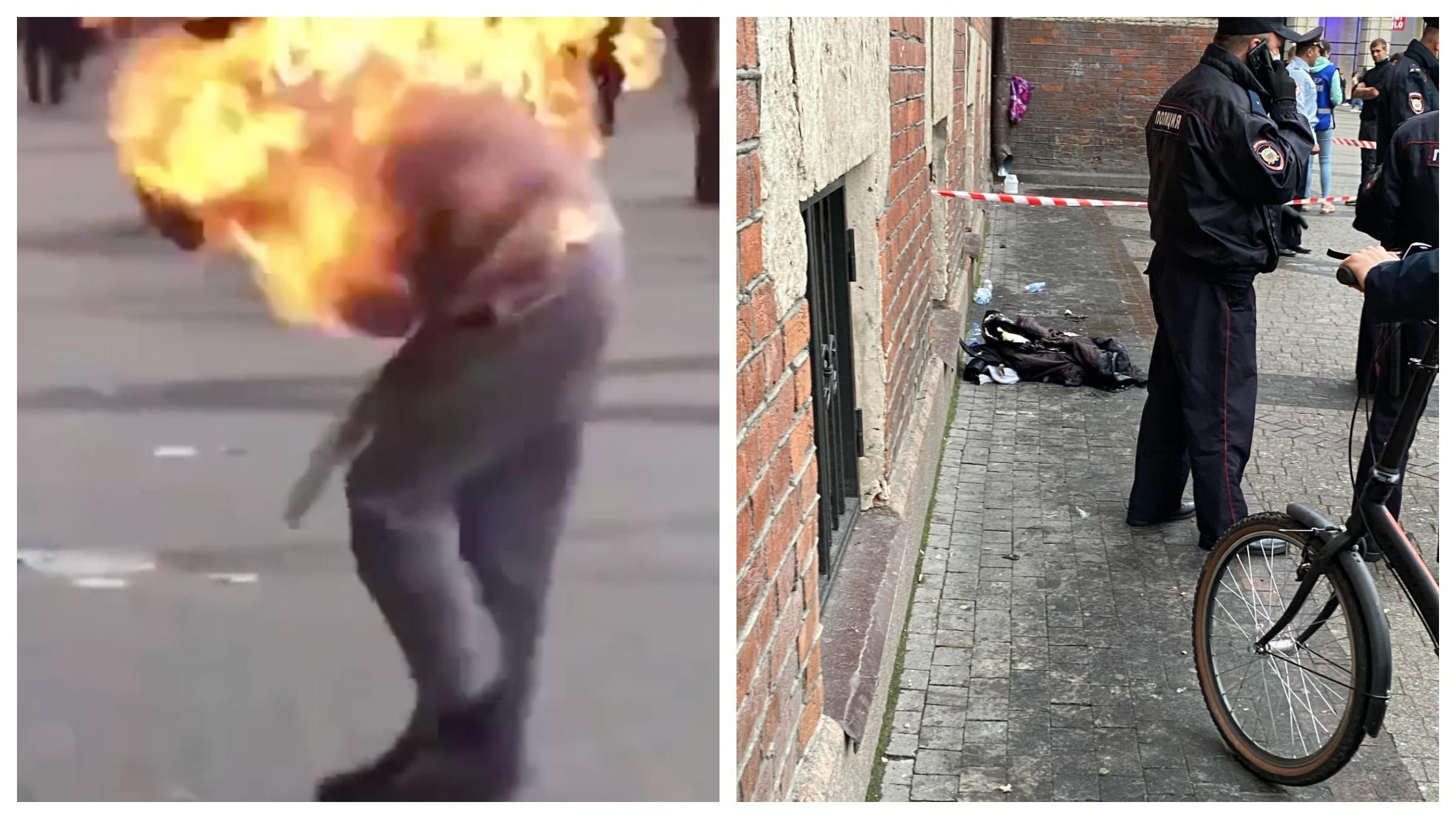 У Росії чоловік спалив себе до дня народження Путіна: відео 18+ У Росії чоловік спалив себе до дня народження Путіна: відео 18+