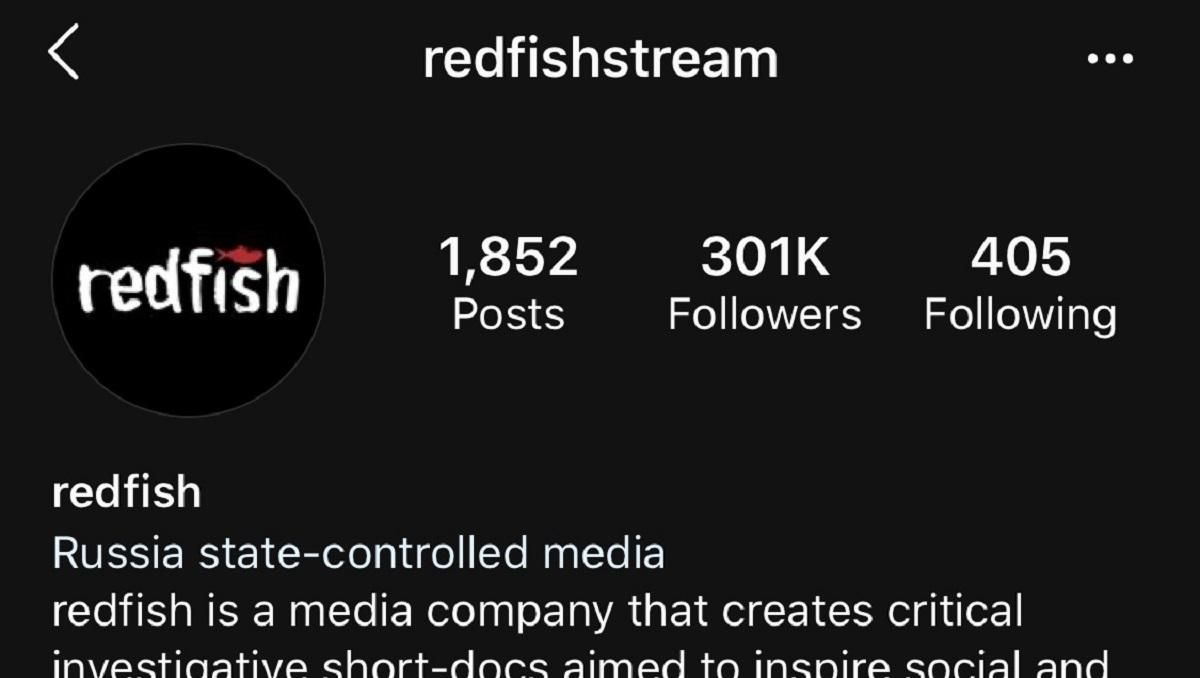 Instagram почав позначати акаунти деяких ЗМІ як такі, що "контролюються Росією" Instagram почав позначати акаунти деяких ЗМІ як такі, що "контролюються Росією"