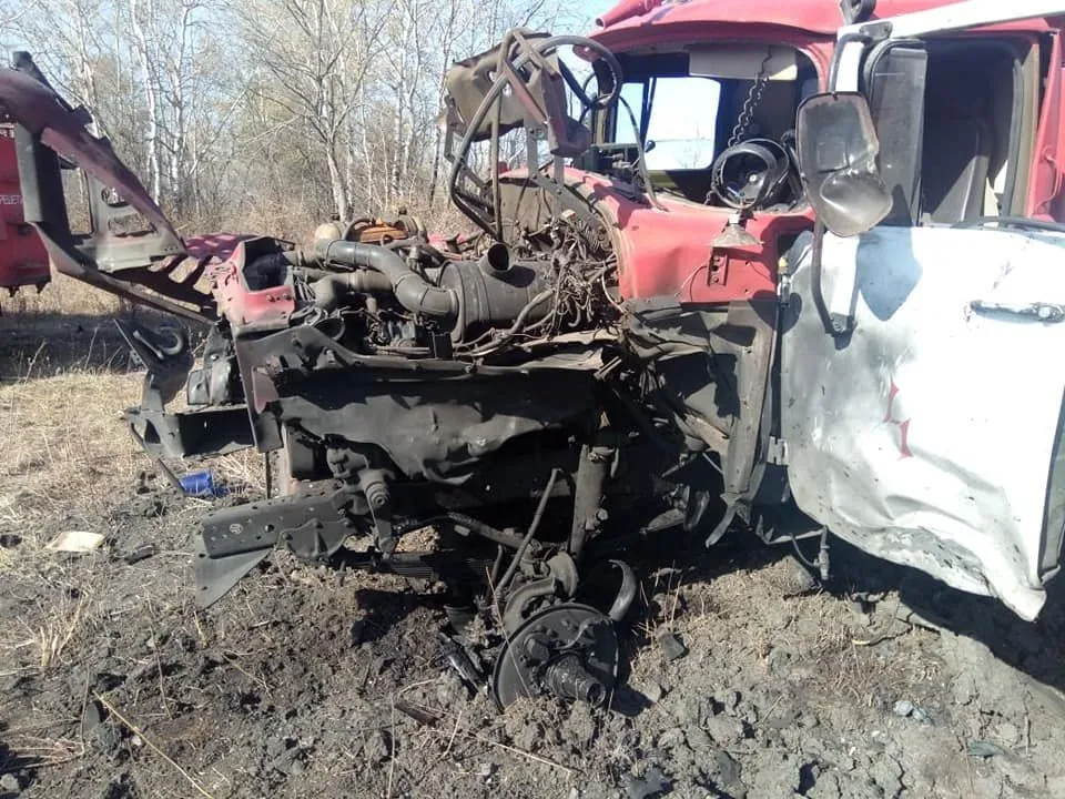 На Луганщині підірвався пожежний автомобіль