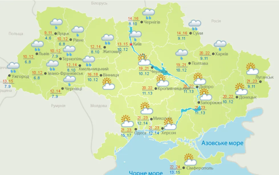 погода інфографіка карта мапа